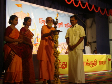 Inaugaration of the sabha by lighting samai(An oil lamp) by dignitaries